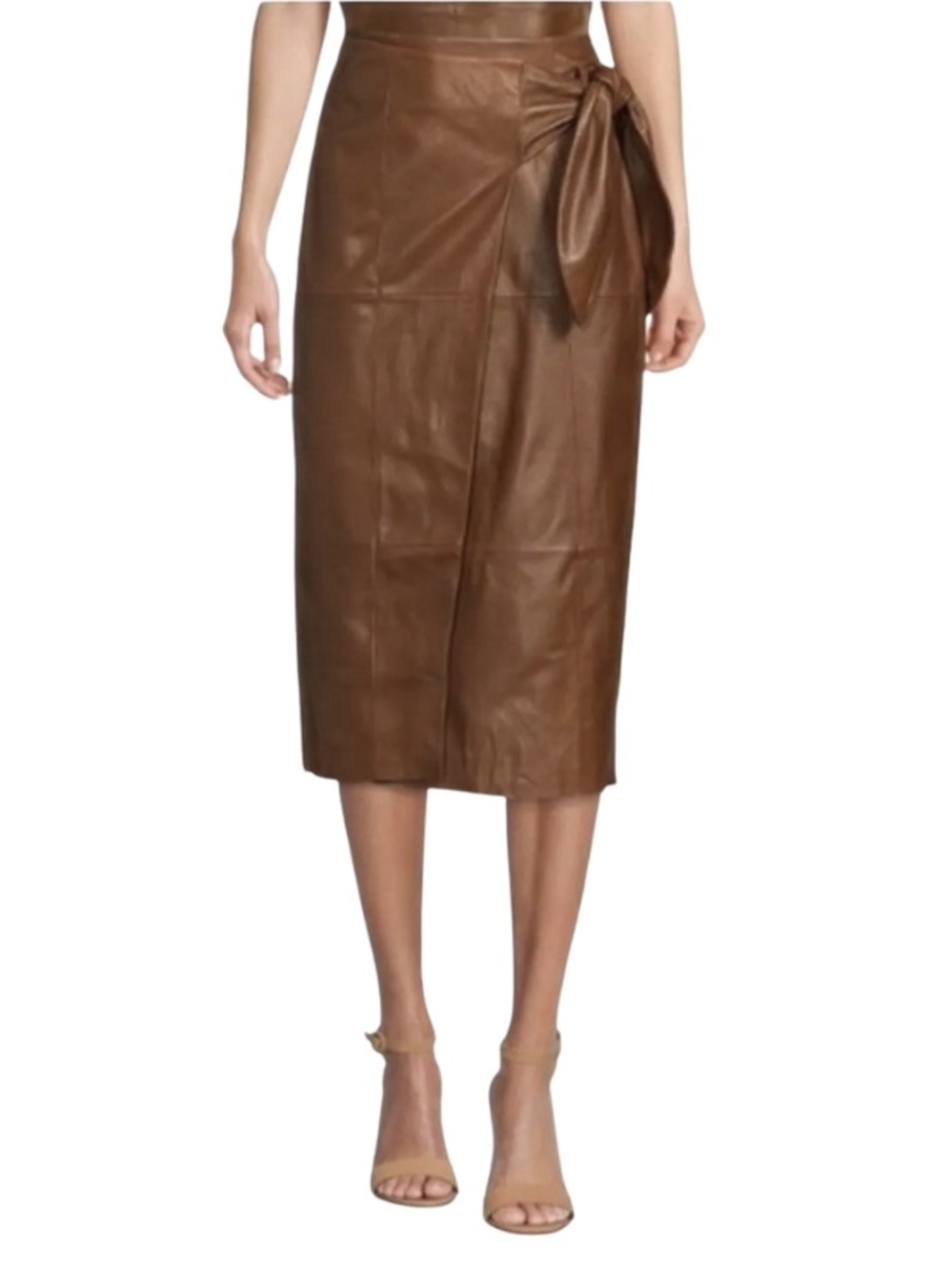 Antonio Melani Genuine Leather Midi Skirt – XS